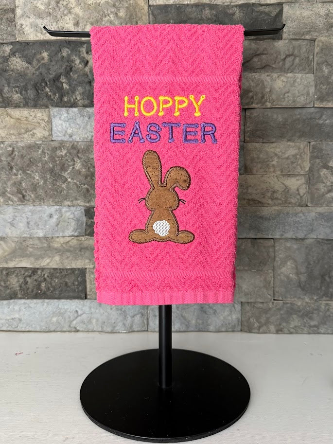 Hoppy Easter Embroidered Towel