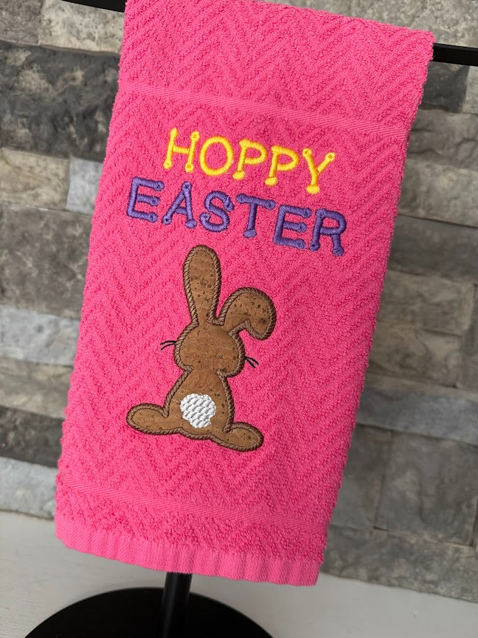 Hoppy Easter Embroidered Towel