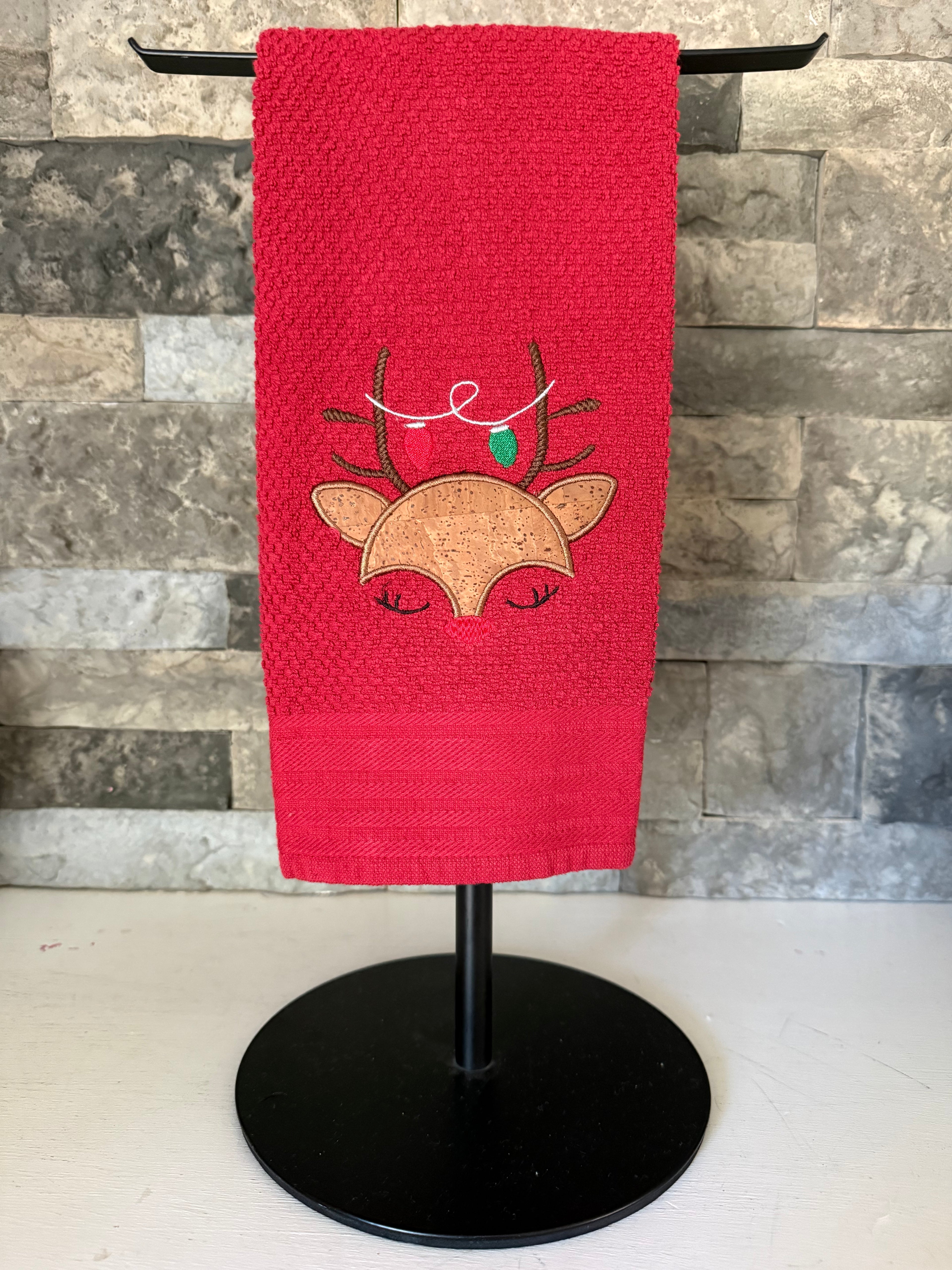 Reindeer Embroidered Towel