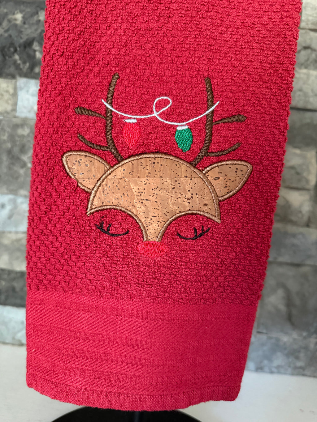 Reindeer Embroidered Towel