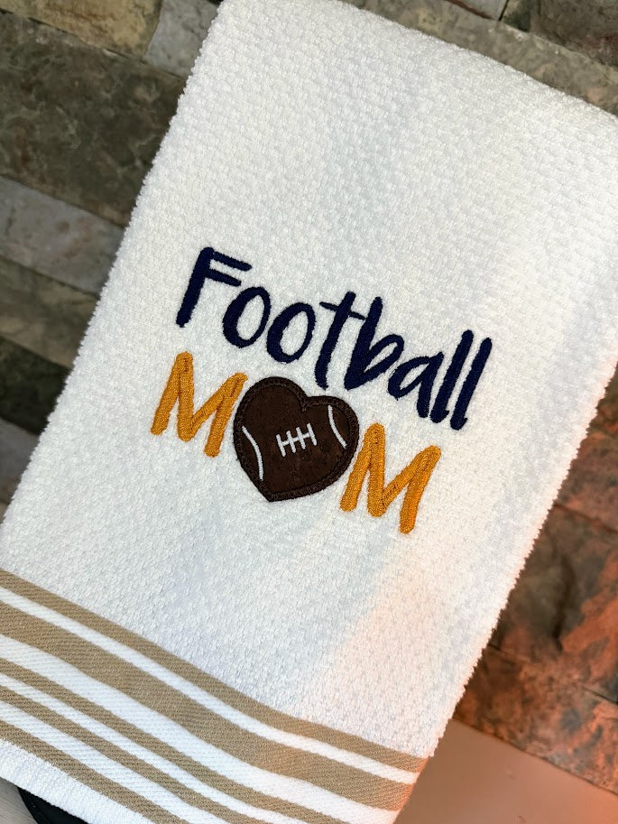 Football Mom - Embroidered Towel