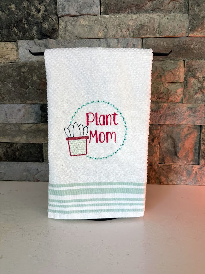 Plant Mom - Embroidered Towel
