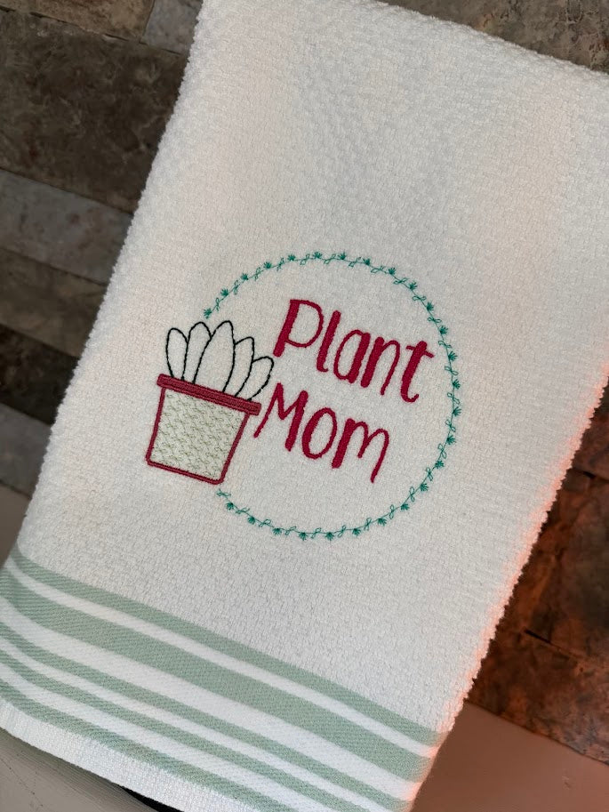 Plant Mom - Embroidered Towel