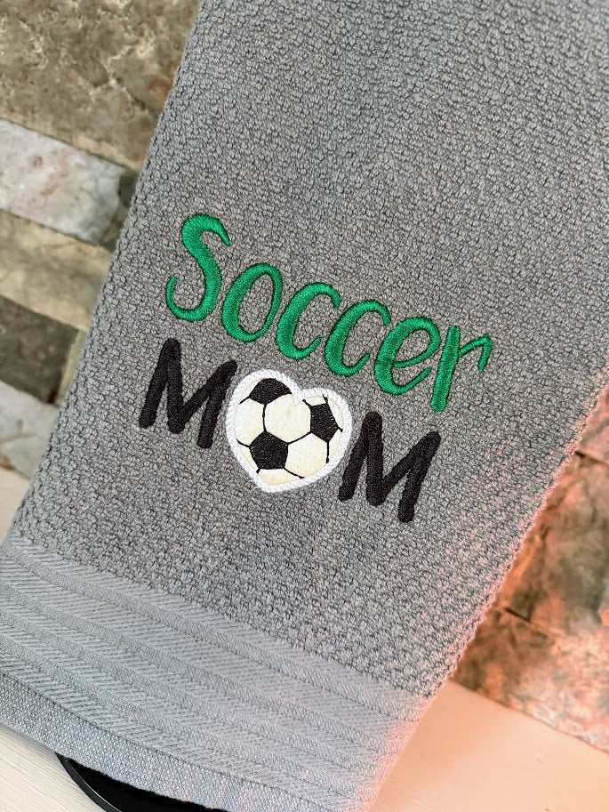 Soccer Mom - Embroidered Towel