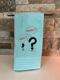 Wait! What? Funny Punctuation Towel  -  Embroidered Towel