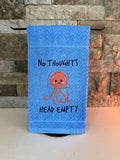 No Thoughts Head Empty Embroidered Towel