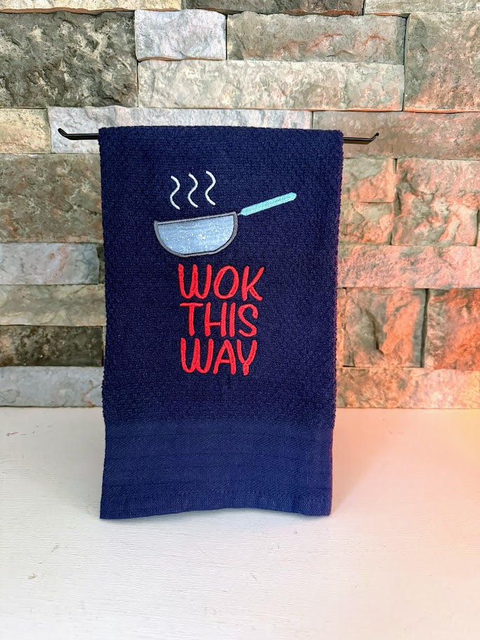 Wok This Way Embroidered Towel