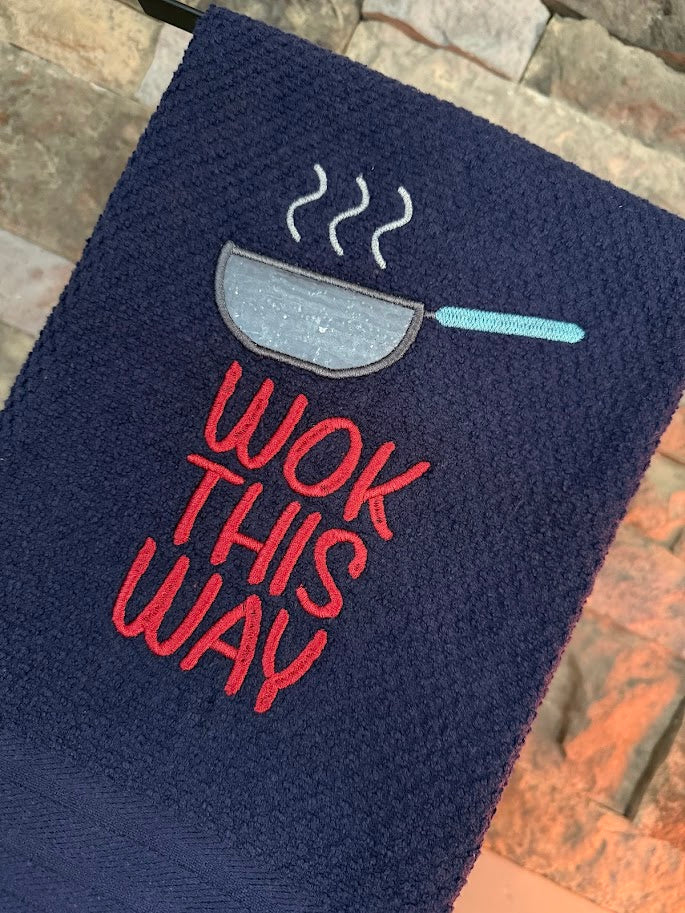 Wok This Way Embroidered Towel