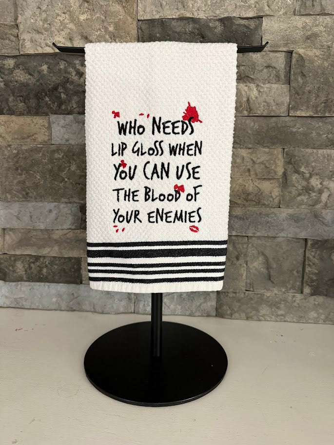 Blood of your Enemies True Crime Embroidered Towel