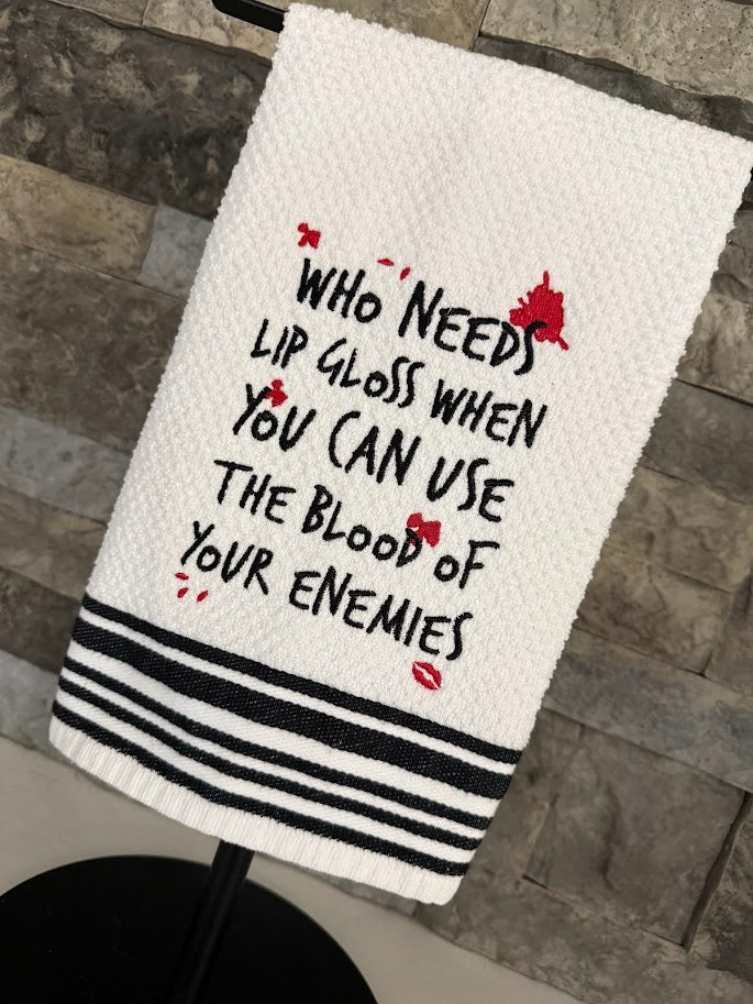 Blood of your Enemies True Crime Embroidered Towel