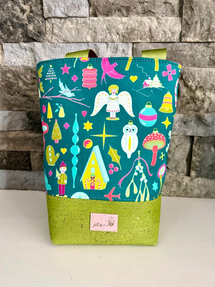 Wine Tote  - Growler Tote - Holiday Wine Tote