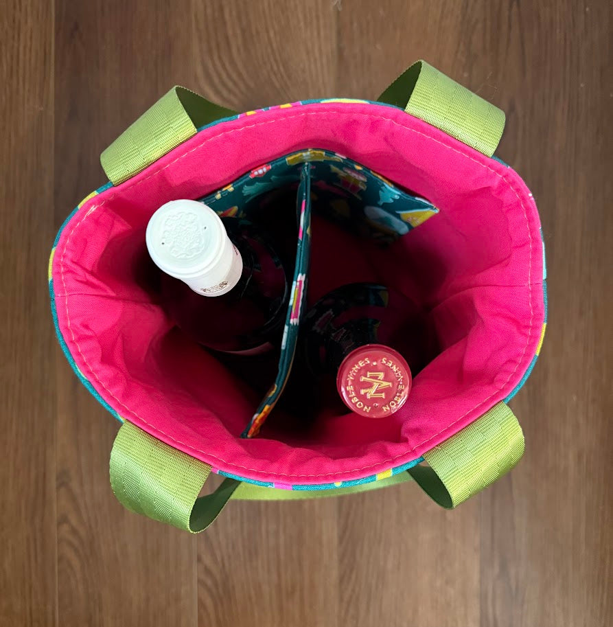 Wine Tote  - Growler Tote - Holiday Wine Tote