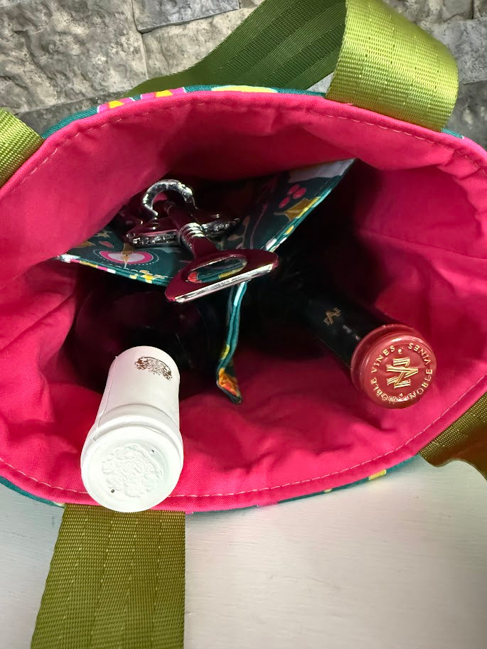 Wine Tote  - Growler Tote - Holiday Wine Tote