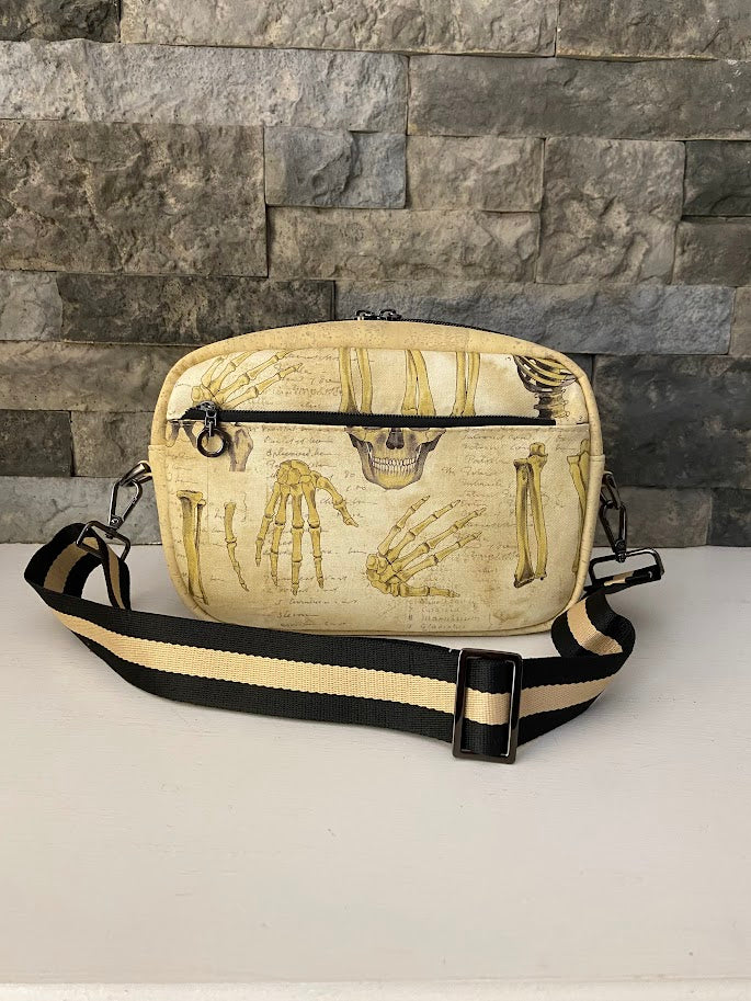 Skeletal Canvas and Cork Convertible Bag