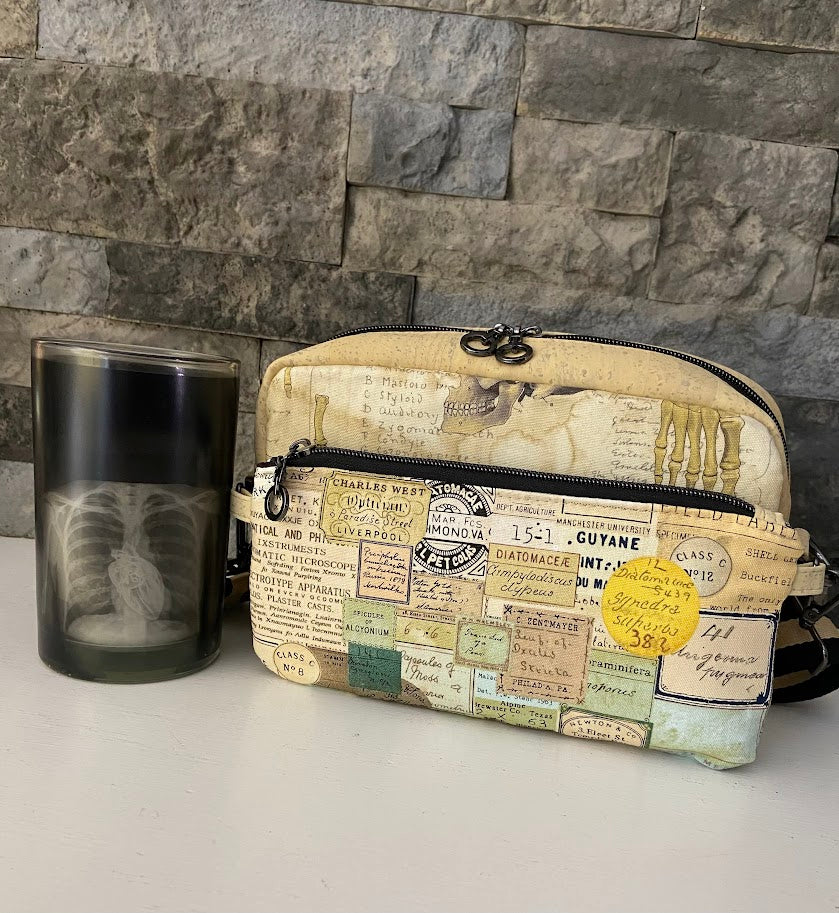 Skeletal Canvas and Cork Convertible Bag