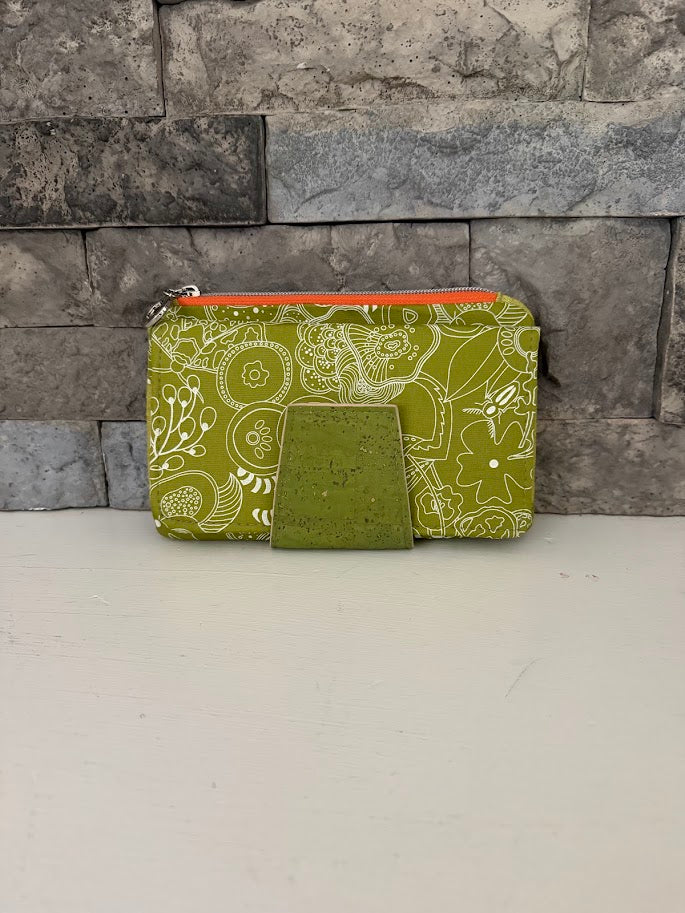 Green Floral Wallet Clutch
