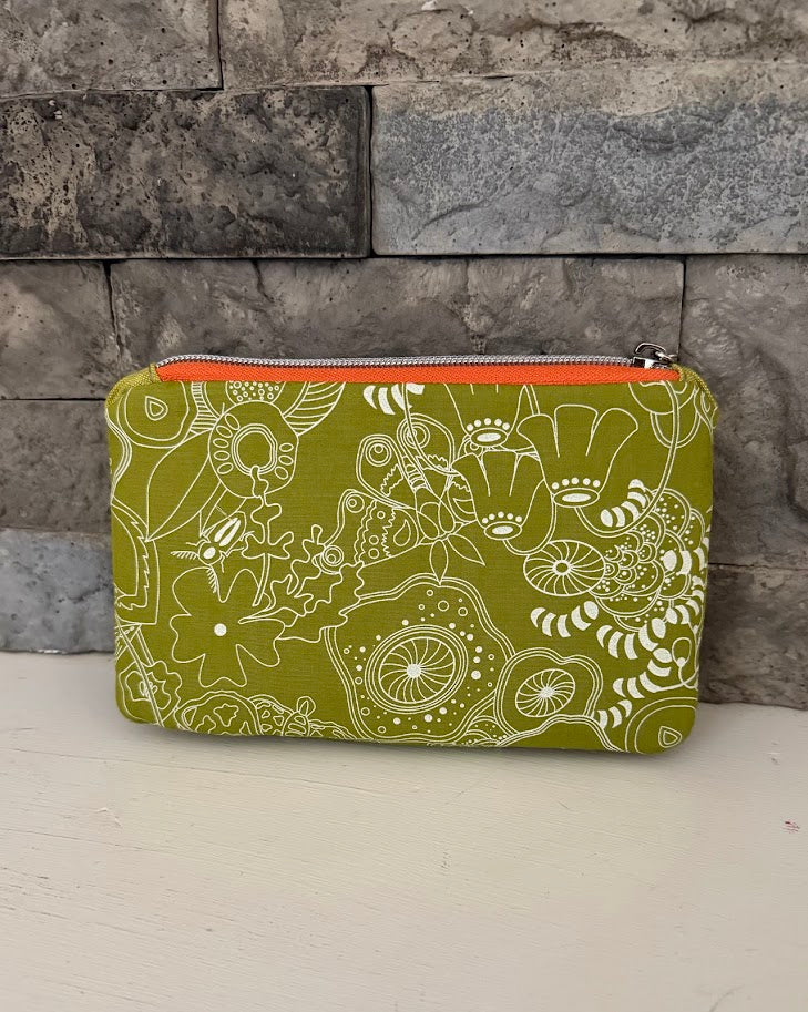 Green Floral Wallet Clutch