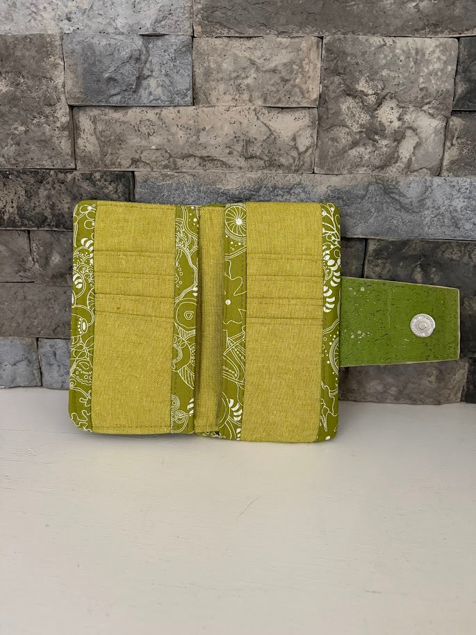 Green Floral Wallet Clutch