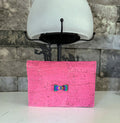 Pink Discovery Cork Wallet with Iridescent Bow Front Embellishment