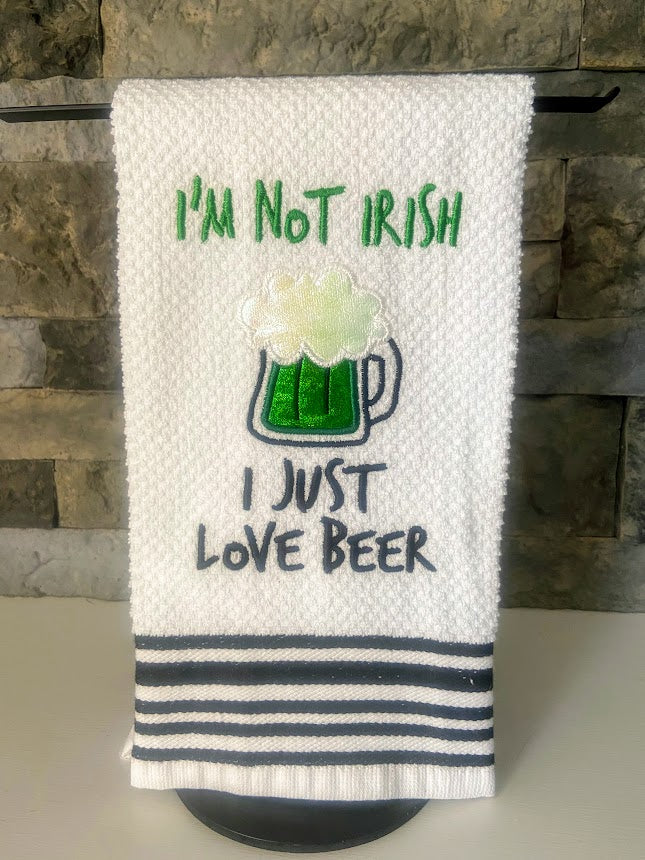 St. Patrick's Day Embroidered Towel