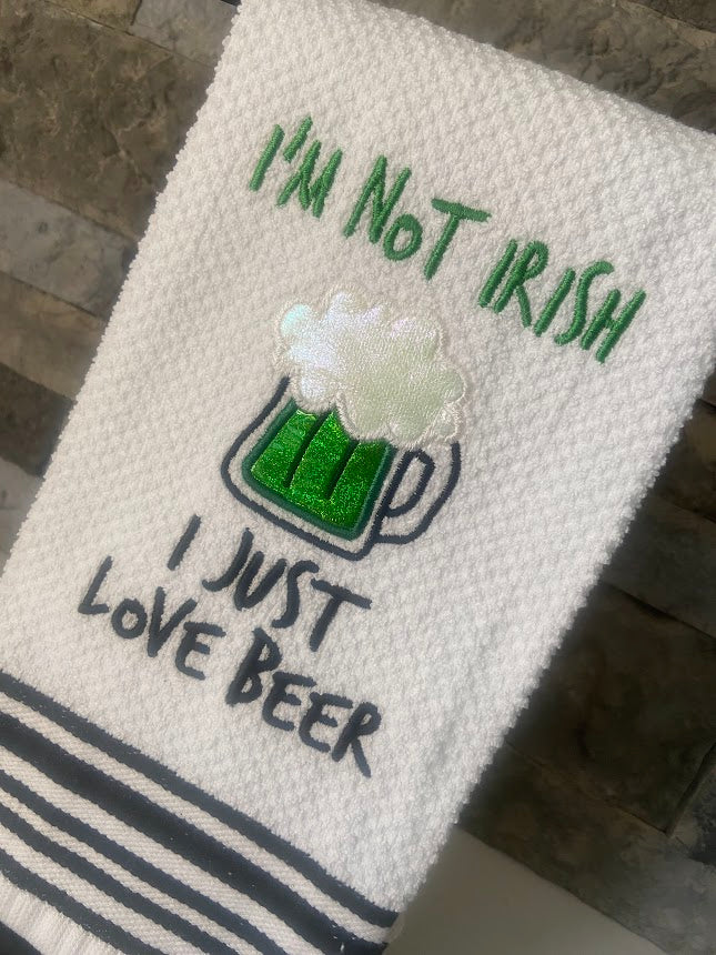 St. Patrick's Day Embroidered Towel
