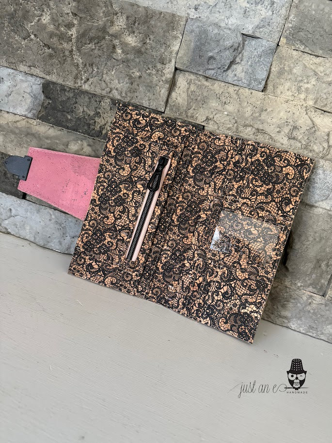 Lace and Pink Cork Clarity Wallet