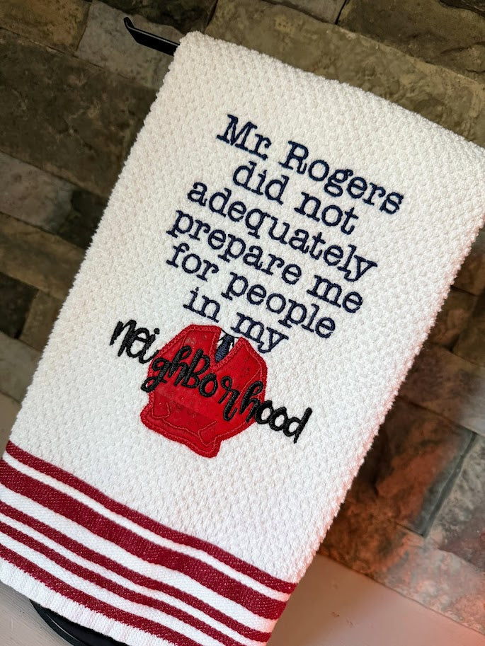 Neighborhood  - Humorous Mr. Rogers Embroidered Towel
