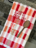 I Don't Cook, But I Like to Stir the Pot Embroidered Towel
