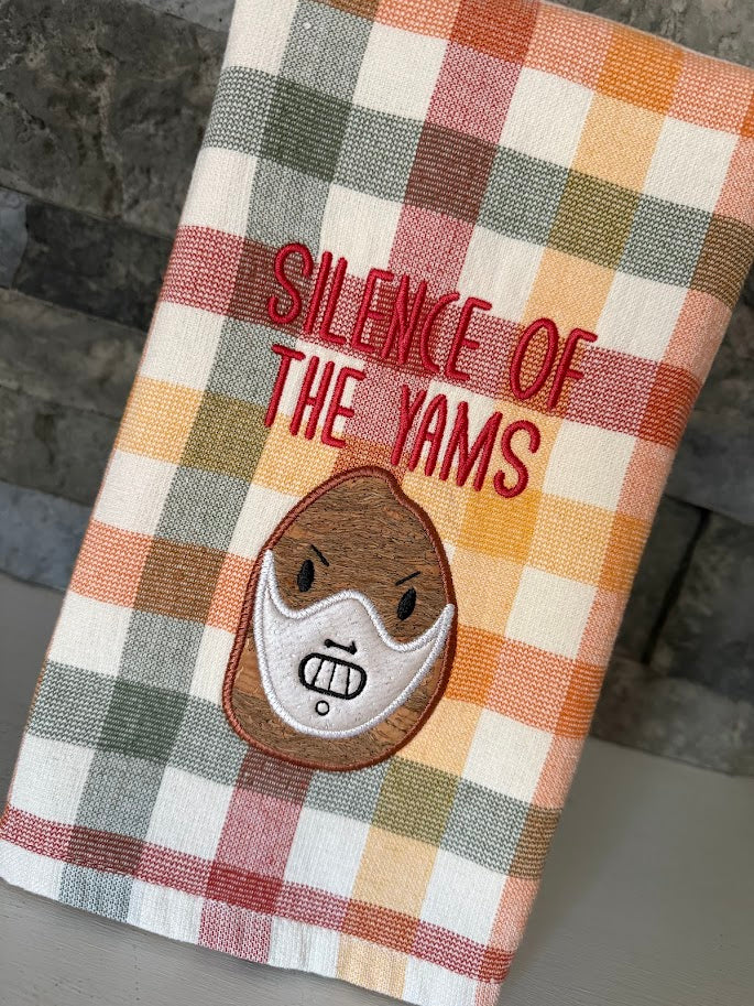 Silence of the Yams - Funny Towel - Embroidered Towel