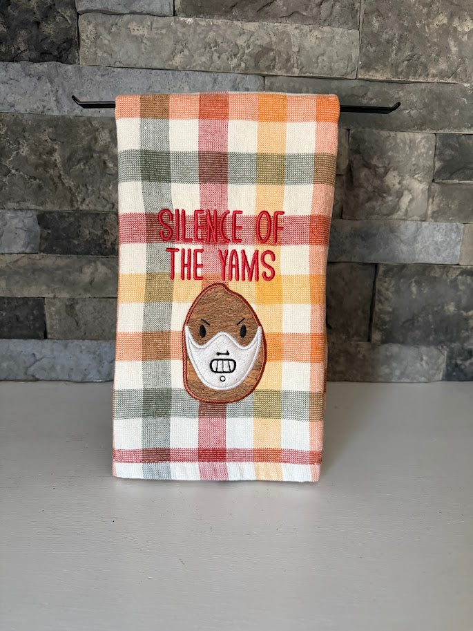 Silence of the Yams - Funny Towel - Embroidered Towel