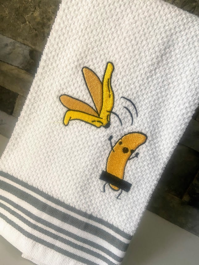 No Shame Banana Embroidered Towel