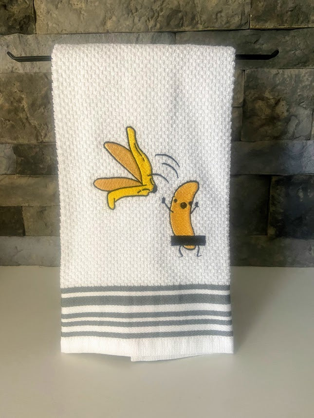 No Shame Banana Embroidered Towel